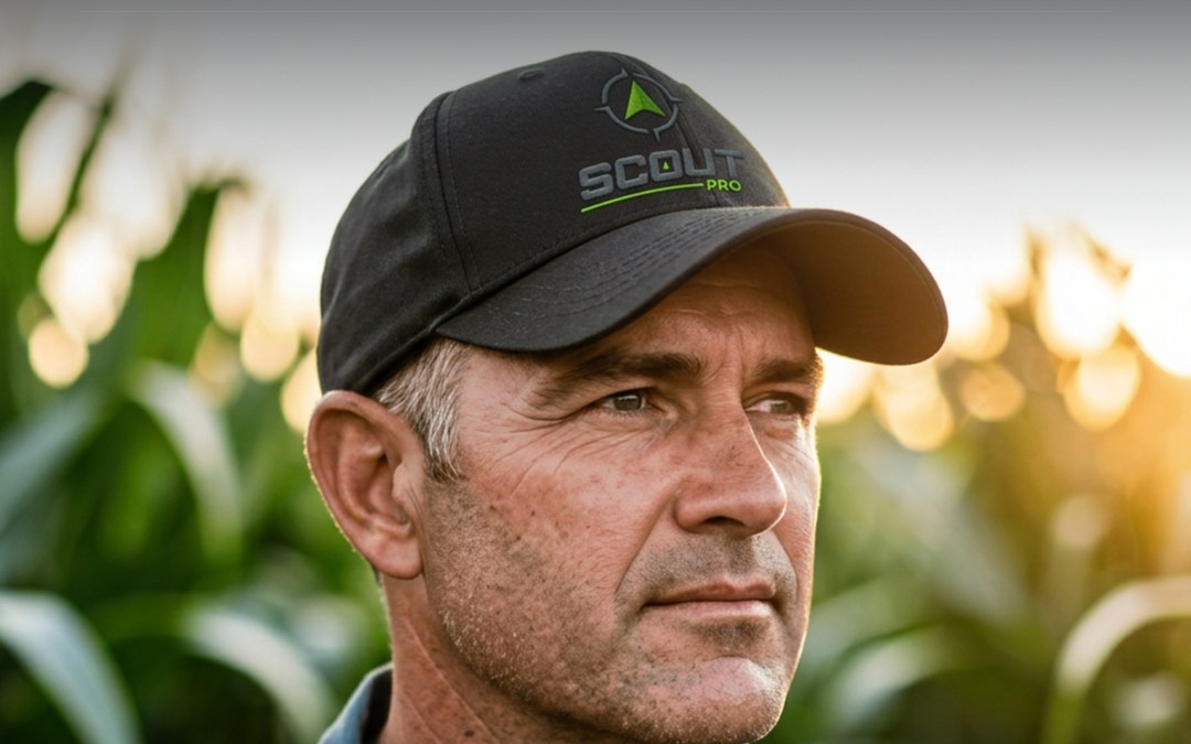 A farmer in a Scout Pro cap in a maize land